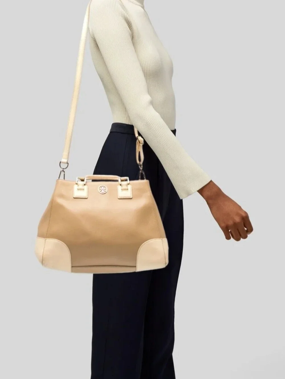 Tory Burch Authentic Leather Top Handle Bag